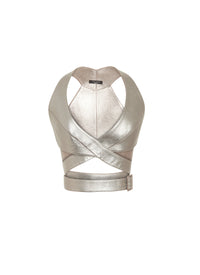 Leather bustier - Silver