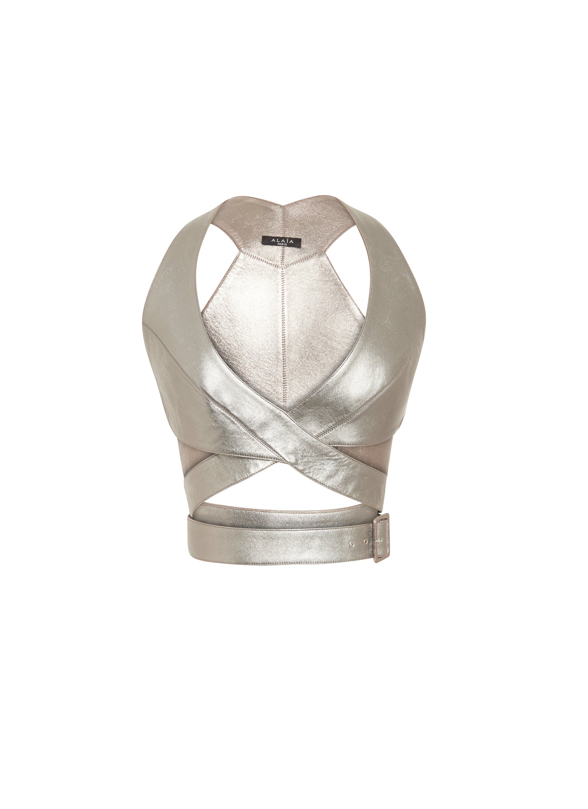 Leather bustier - Silver