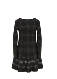 Babylone long-sleeved tunic in wool - Black intense