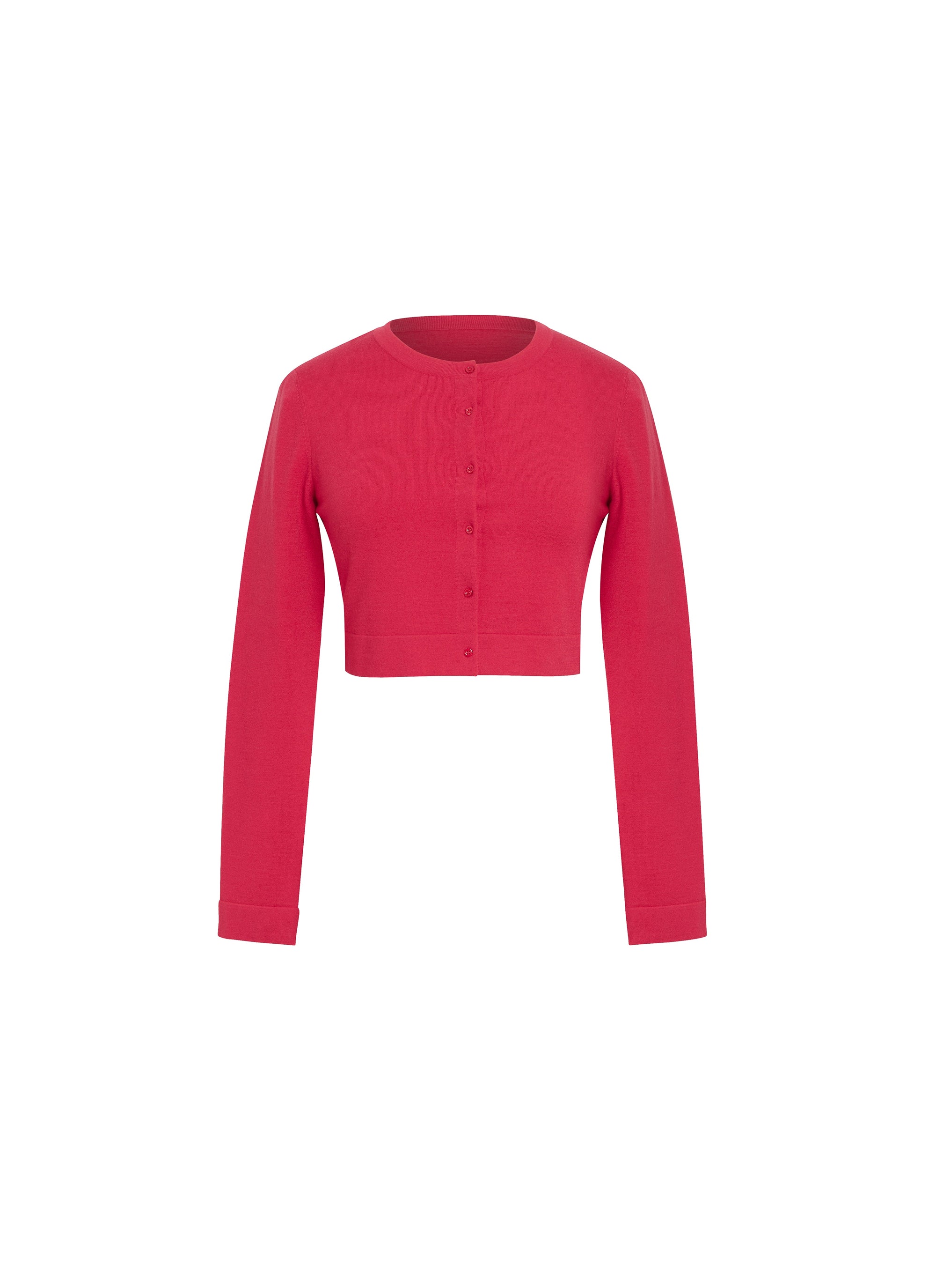 Wool Supreme long-sleeved cardigan - Red