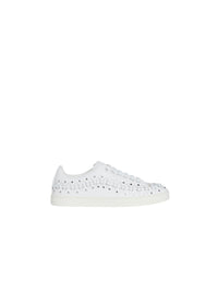 Lace-up trainers in leather - White