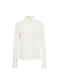Wool embroidered shirt - White iridescent