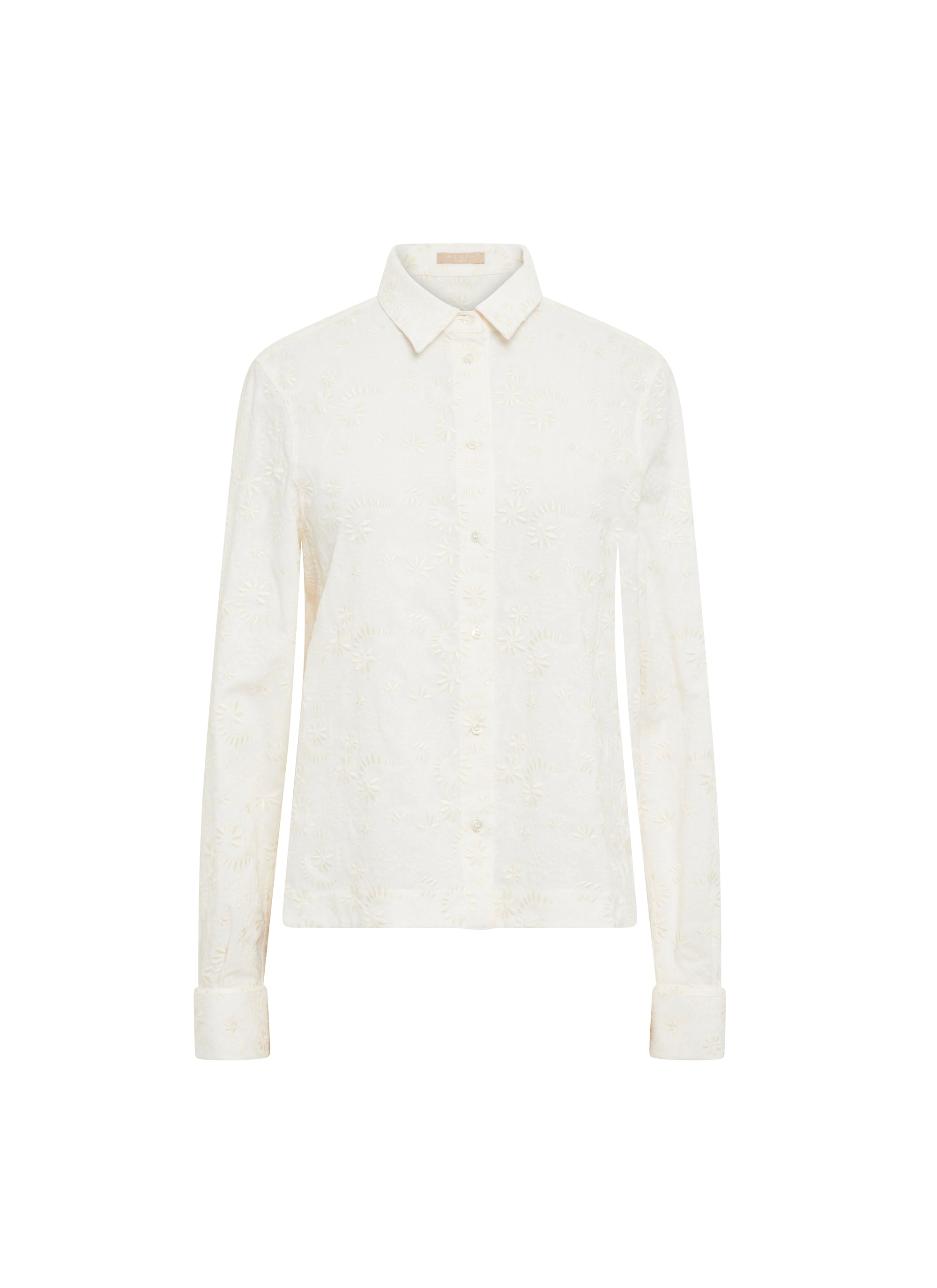 Wool embroidered shirt - White iridescent