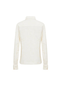 Wool embroidered shirt - White iridescent
