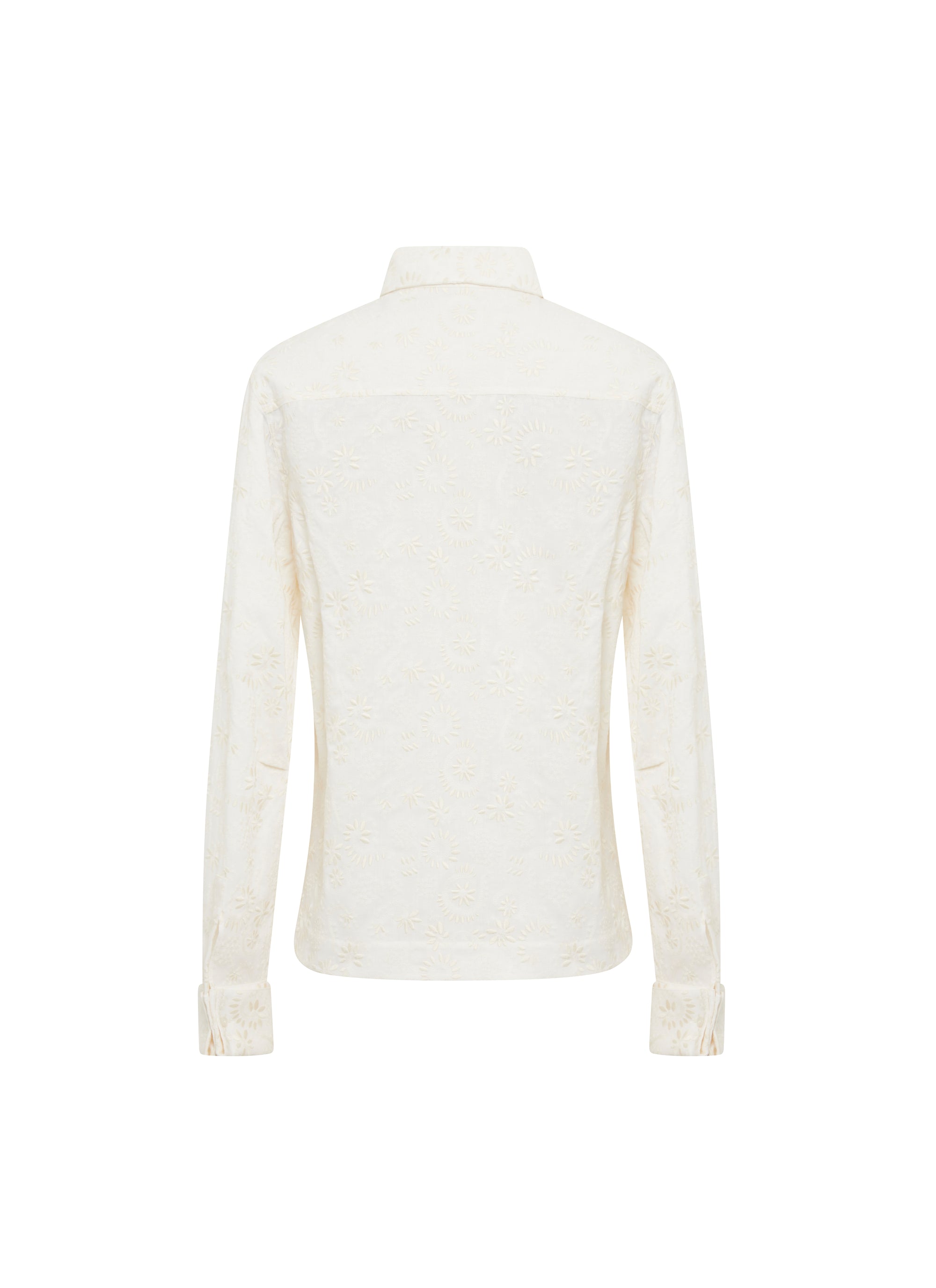 Wool embroidered shirt - White iridescent