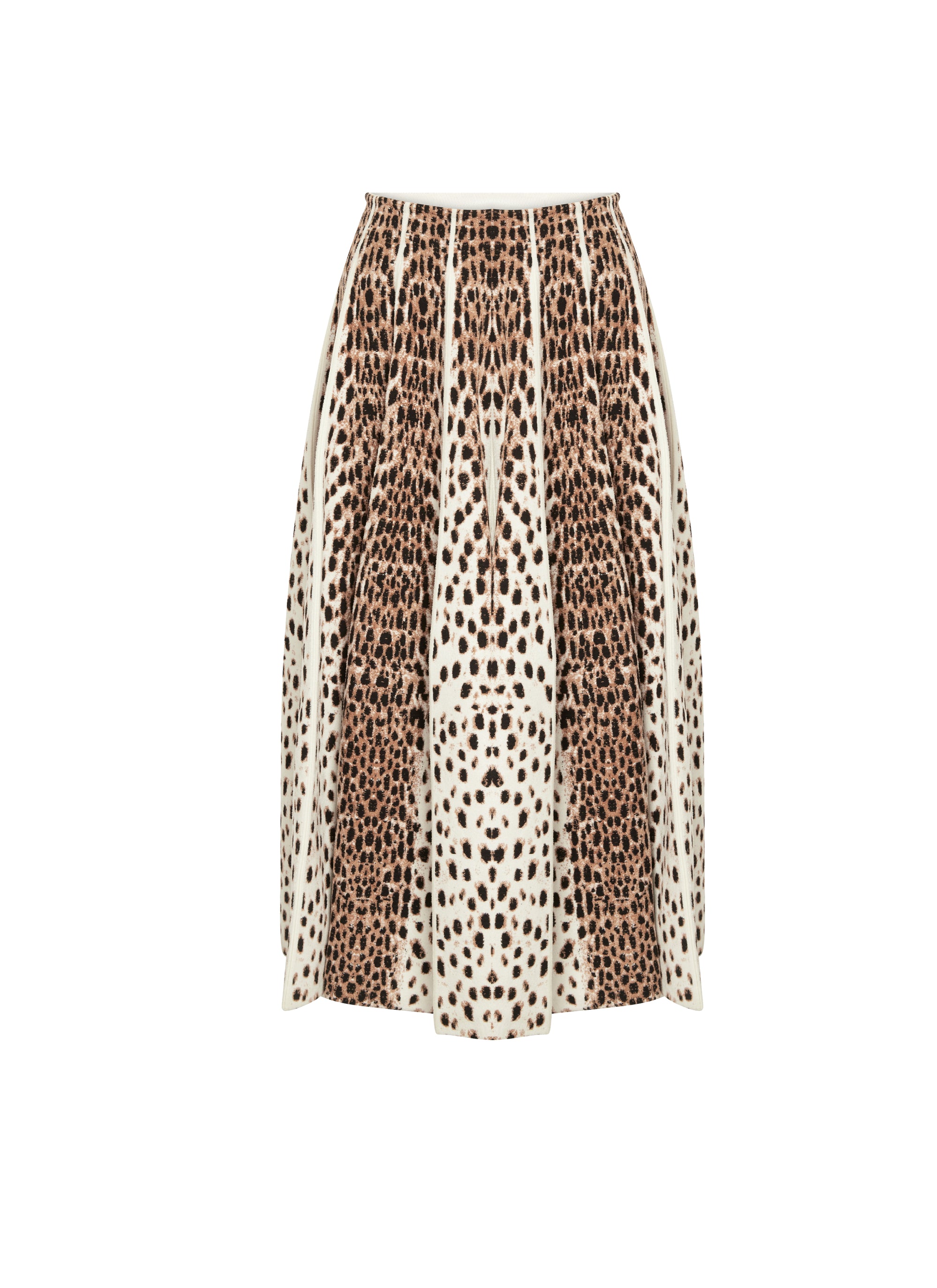Jupe longue à motif guépard - Beige Clair