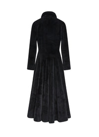 Double breasted leather coat - Black intense