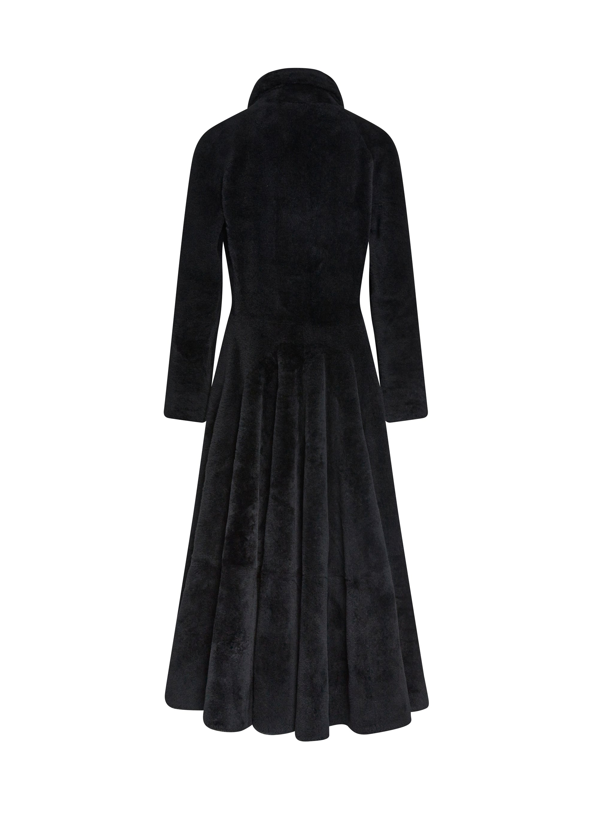 Double breasted leather coat - Black intense
