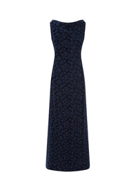 Sleeveless floral embroidered maxi dress - Night