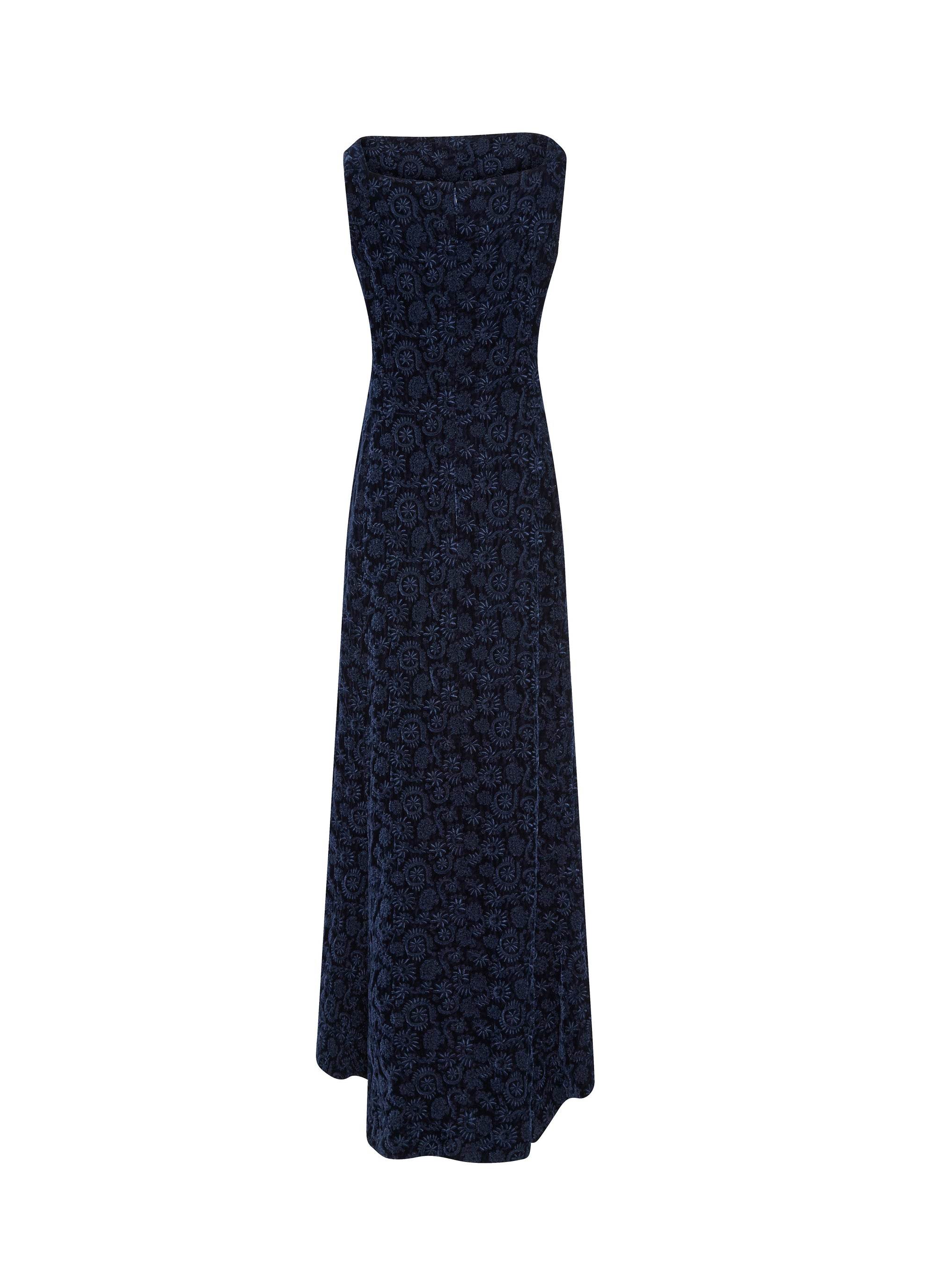 Sleeveless floral embroidered maxi dress - Night