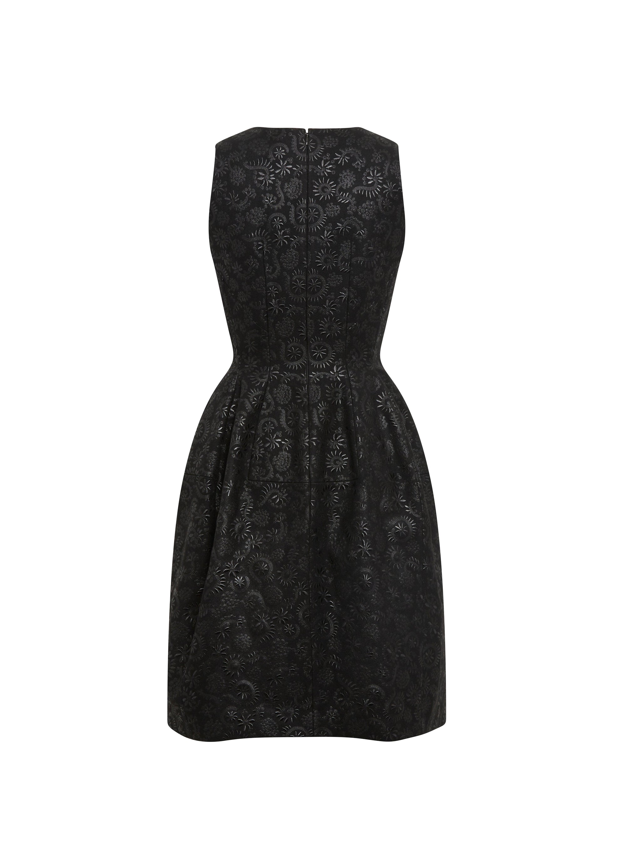 Sleeveless wool and cashmere dress - Black