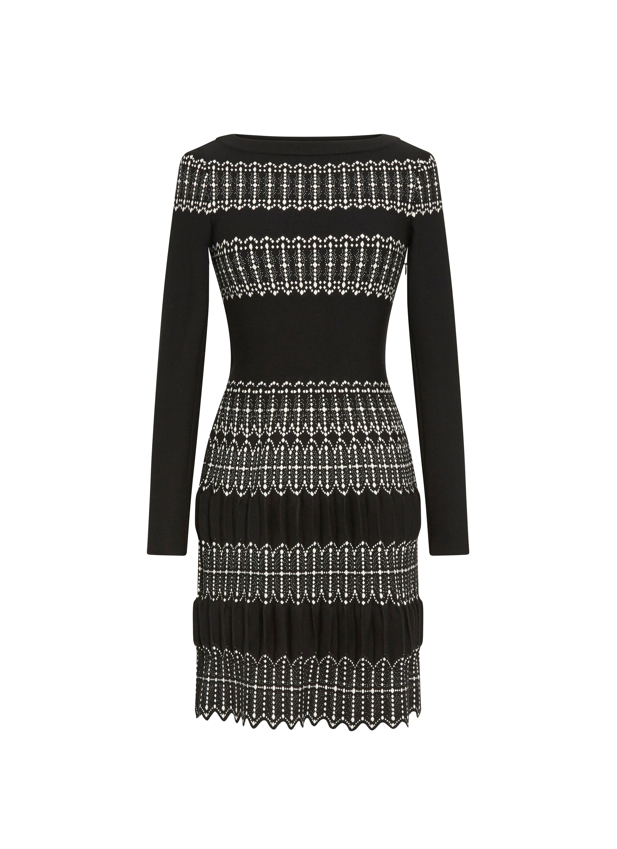 Sidi Bou Said wool long-sleeved dress - Black & Ivory
