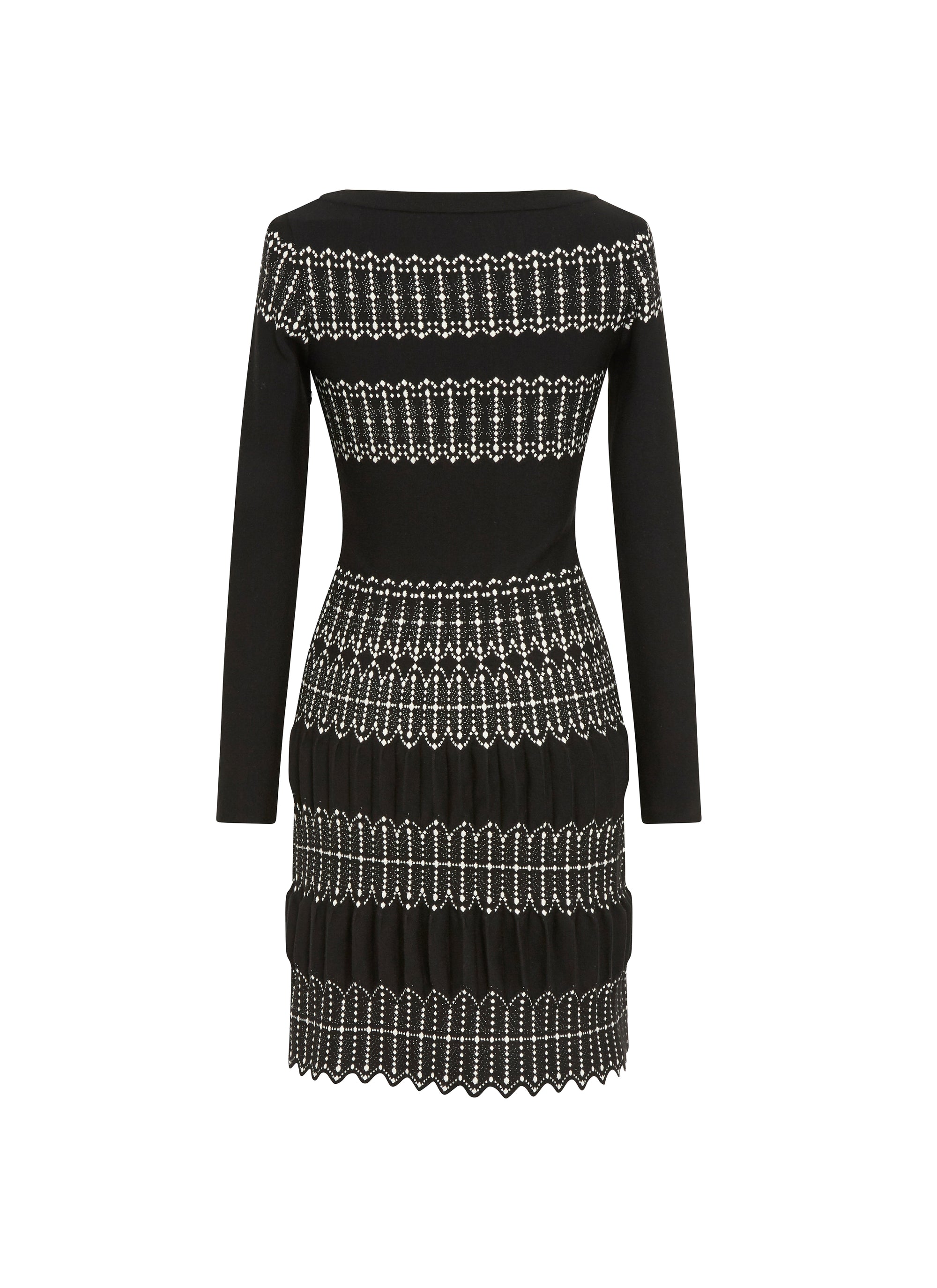 Sidi Bou Said wool long-sleeved dress - Black & Ivory