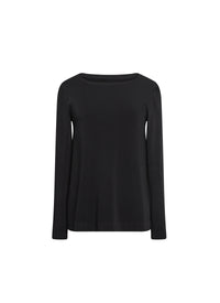 Long-sleeved round neck jumper - Black intense