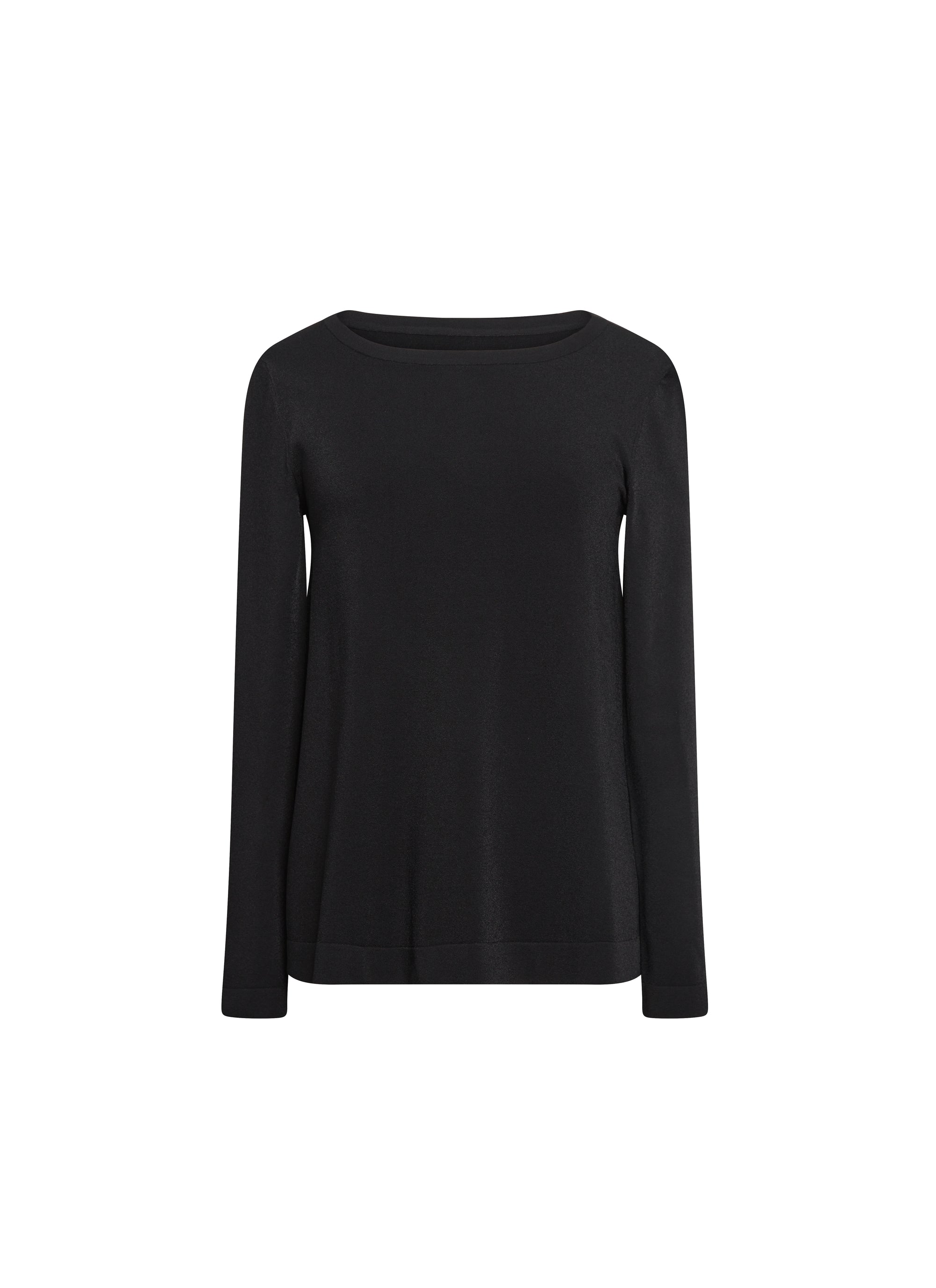Long-sleeved round neck jumper - Black intense