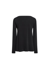 Long-sleeved round neck jumper - Black intense