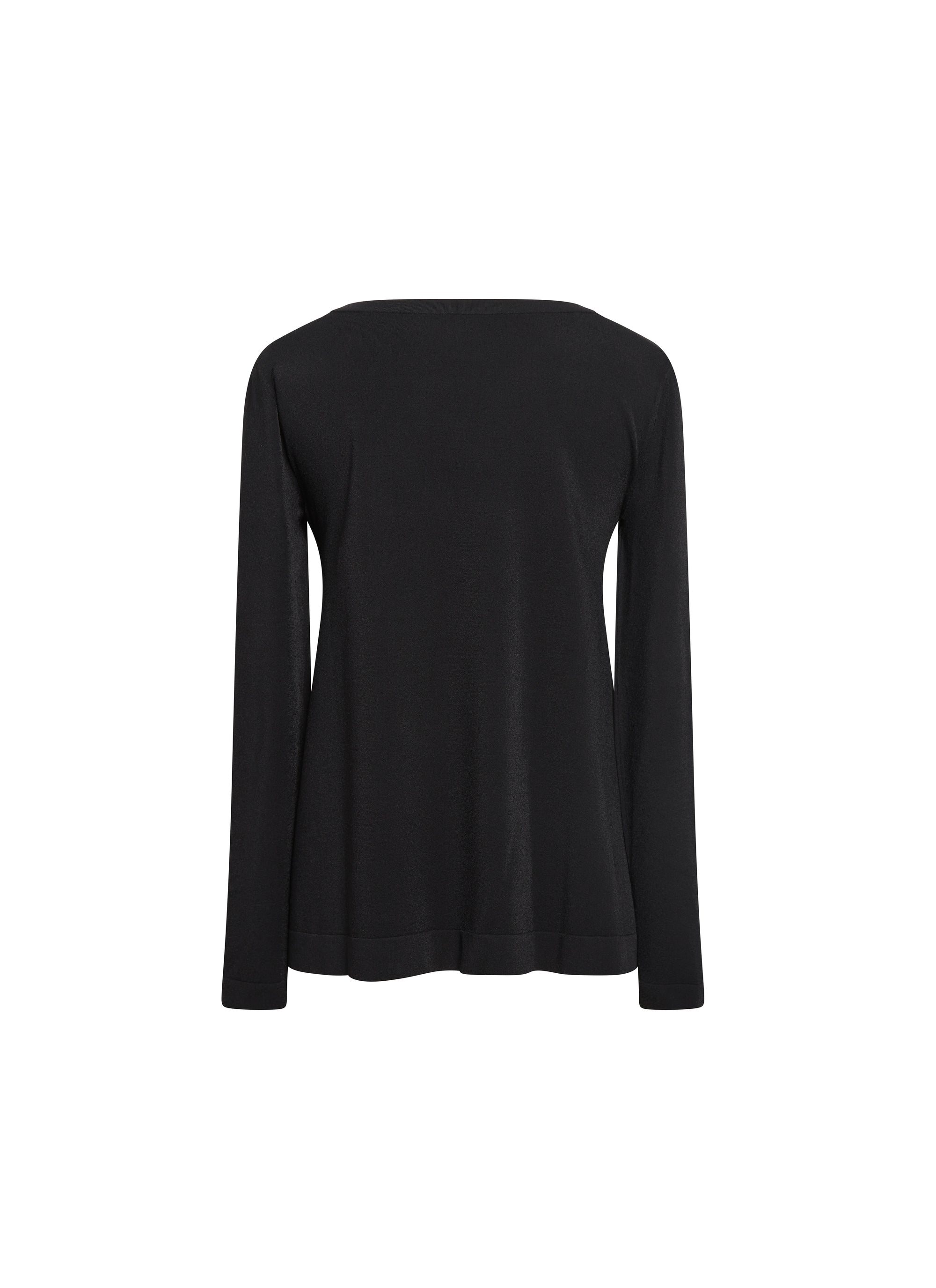 Long-sleeved round neck jumper - Black intense