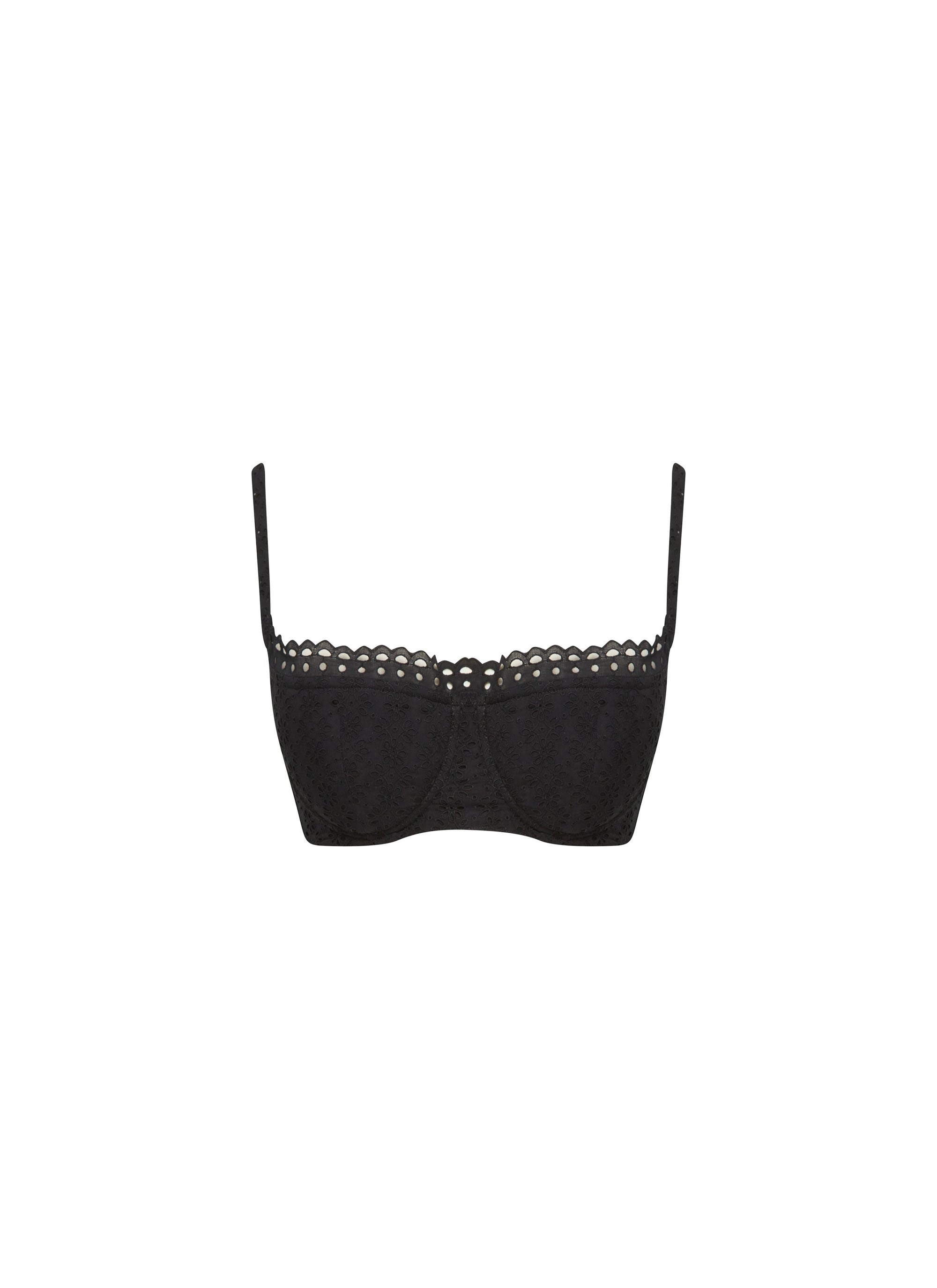 Embroidered bra - Black