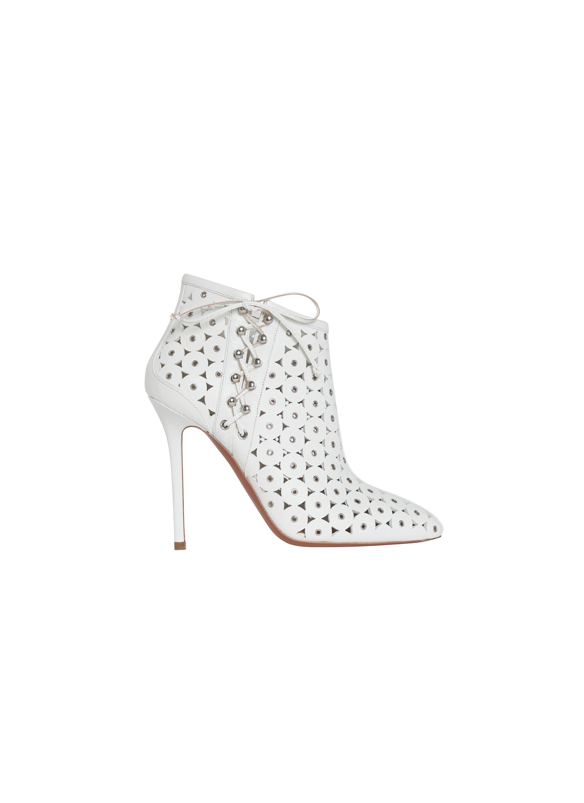 110 stiletto boots in leather - White