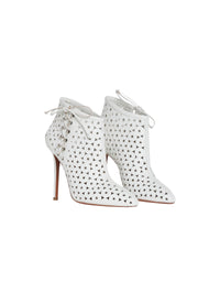110 stiletto boots in leather - White