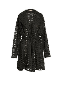 Baroque effect trench coat - Black intense