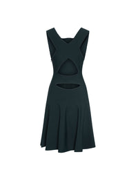 Sleeveless dress with open back - Imperial Green