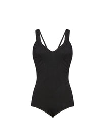 Sleeveless v-neck bodysuit - Black intense