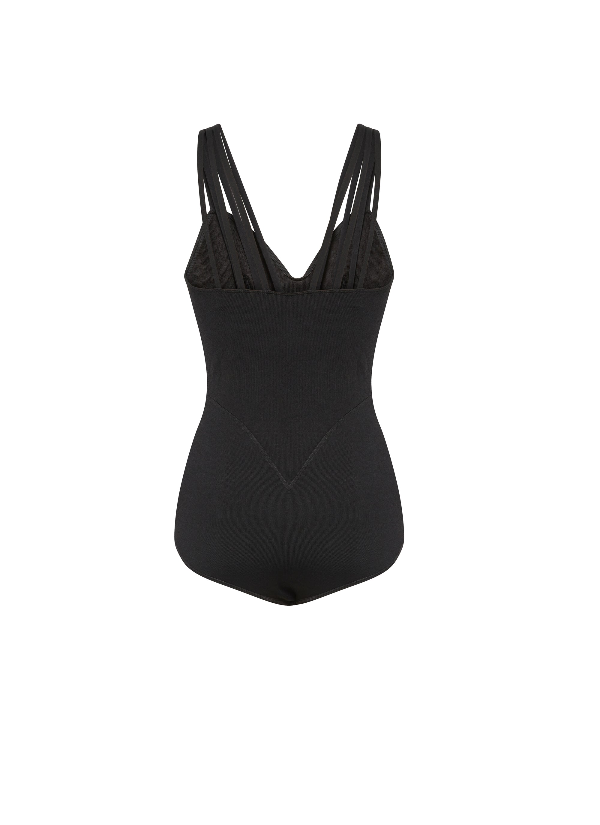 Sleeveless v-neck bodysuit - Black intense