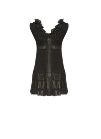 Robe sans manches Chérubin en soie - Noir