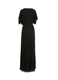 Long flowing dress with short sleeves - Black intense