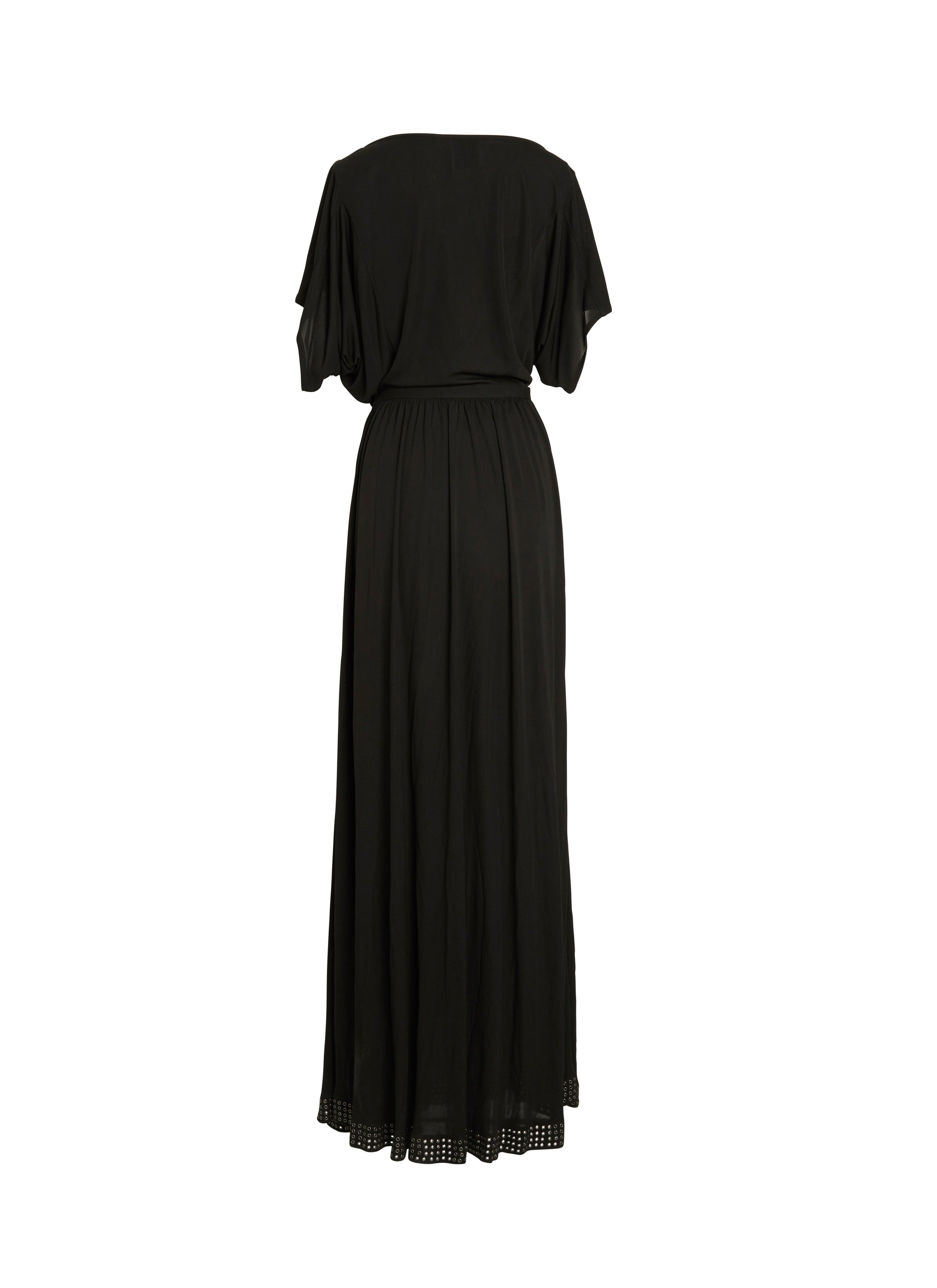 Long flowing dress with short sleeves - Black intense