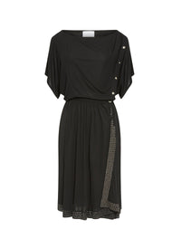 Short sleeve flowing dress - Black