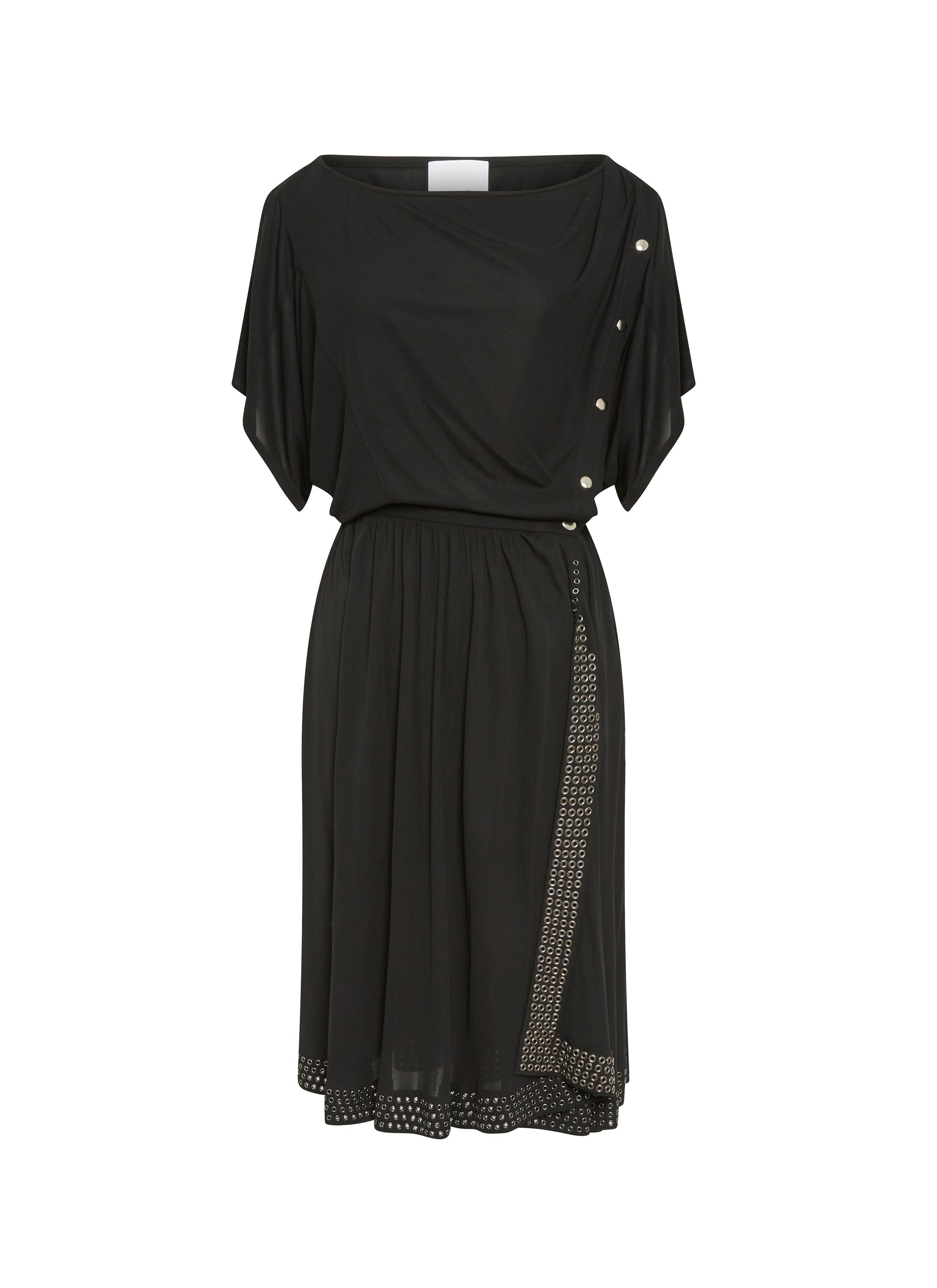 Short sleeve flowing dress - Black