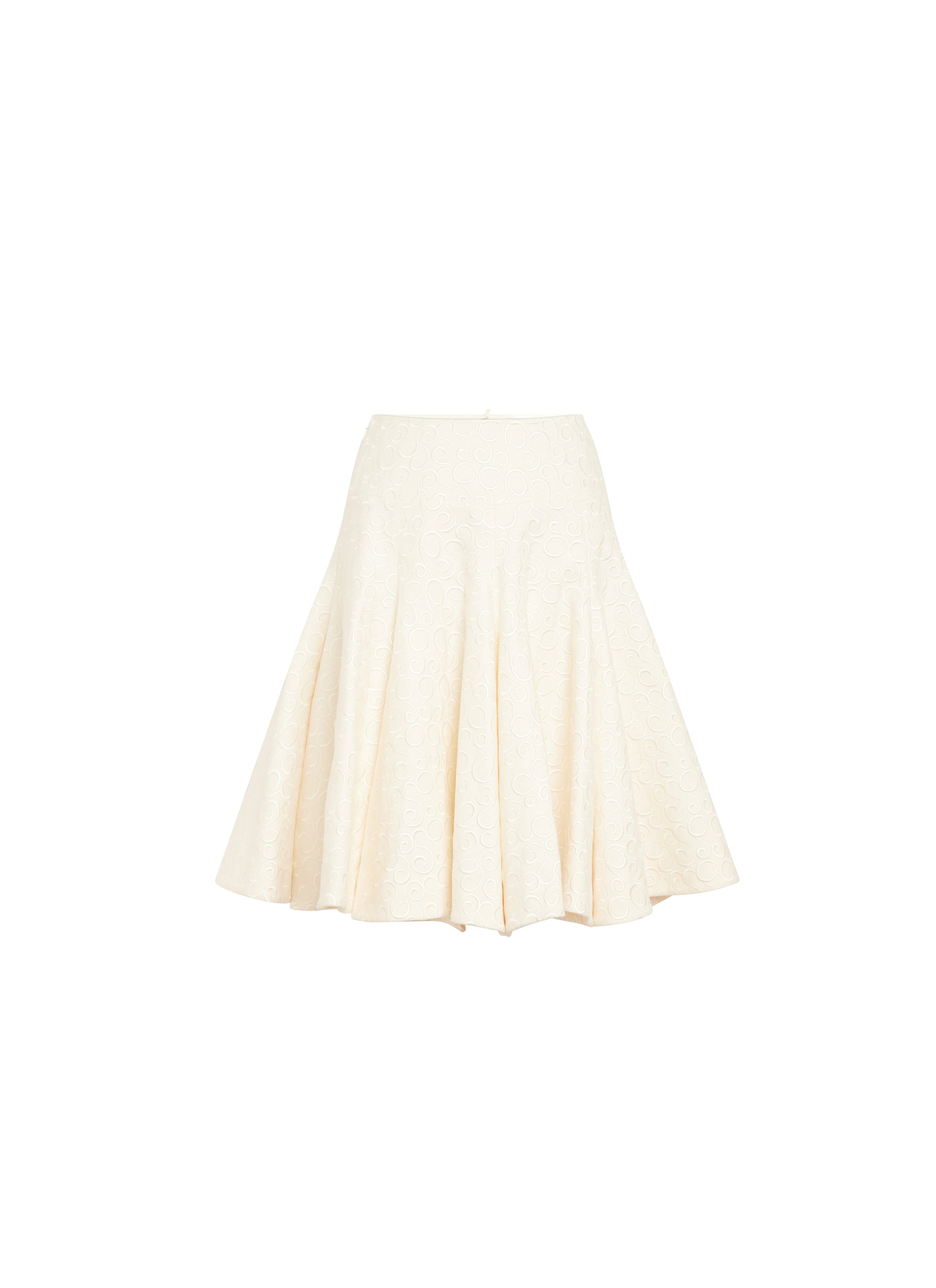 Jupe patineuse nid d'abeille bicolore - Blanc Nacre
