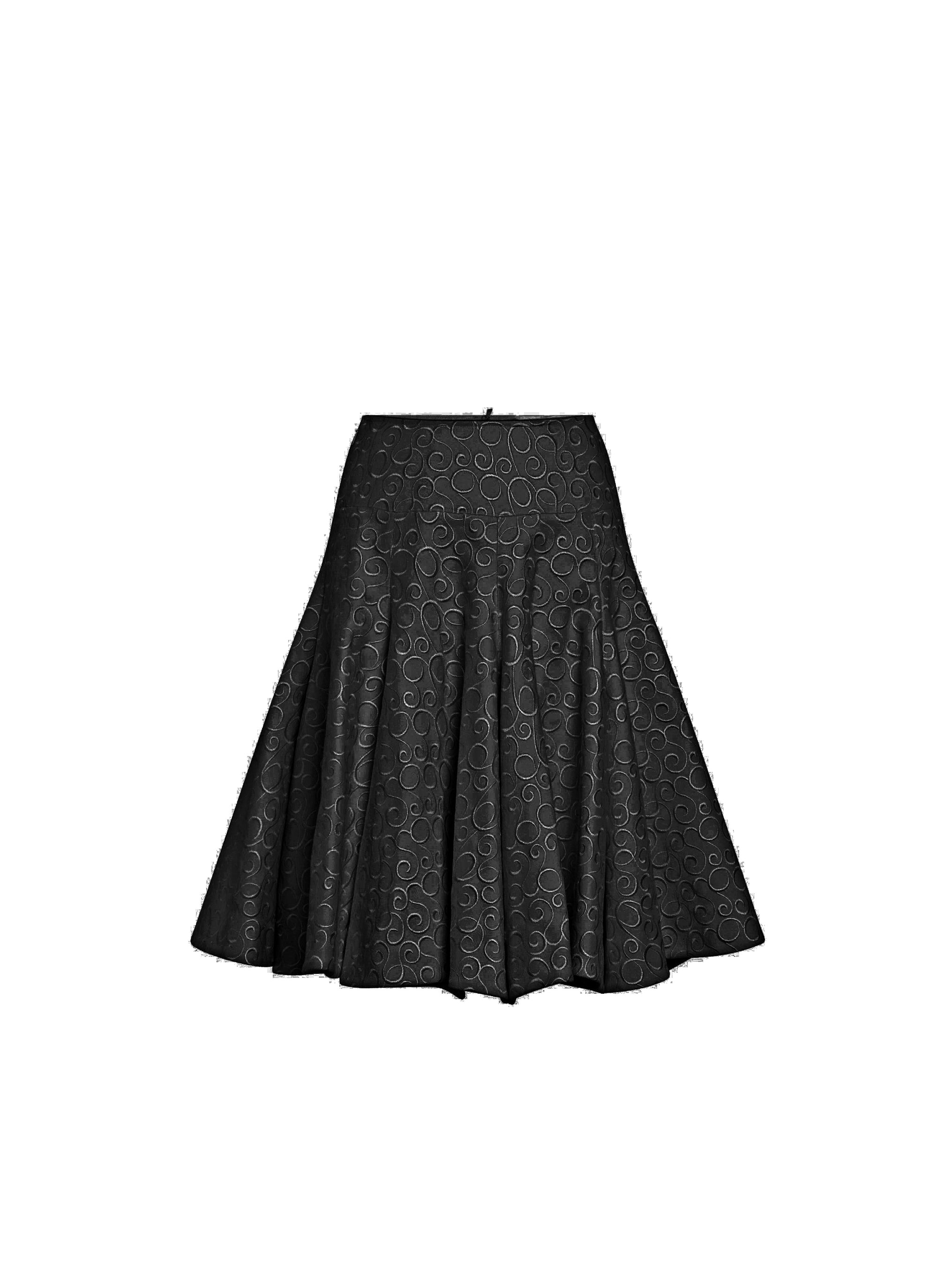 Two-tone honeycomb skater skirt - Black intense