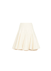Honeycomb wool skater skirt - Mother of pearl white