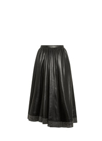 Studded skirt in leather - Black intense