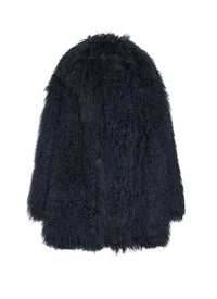 Mid-length leather fur coat - Night