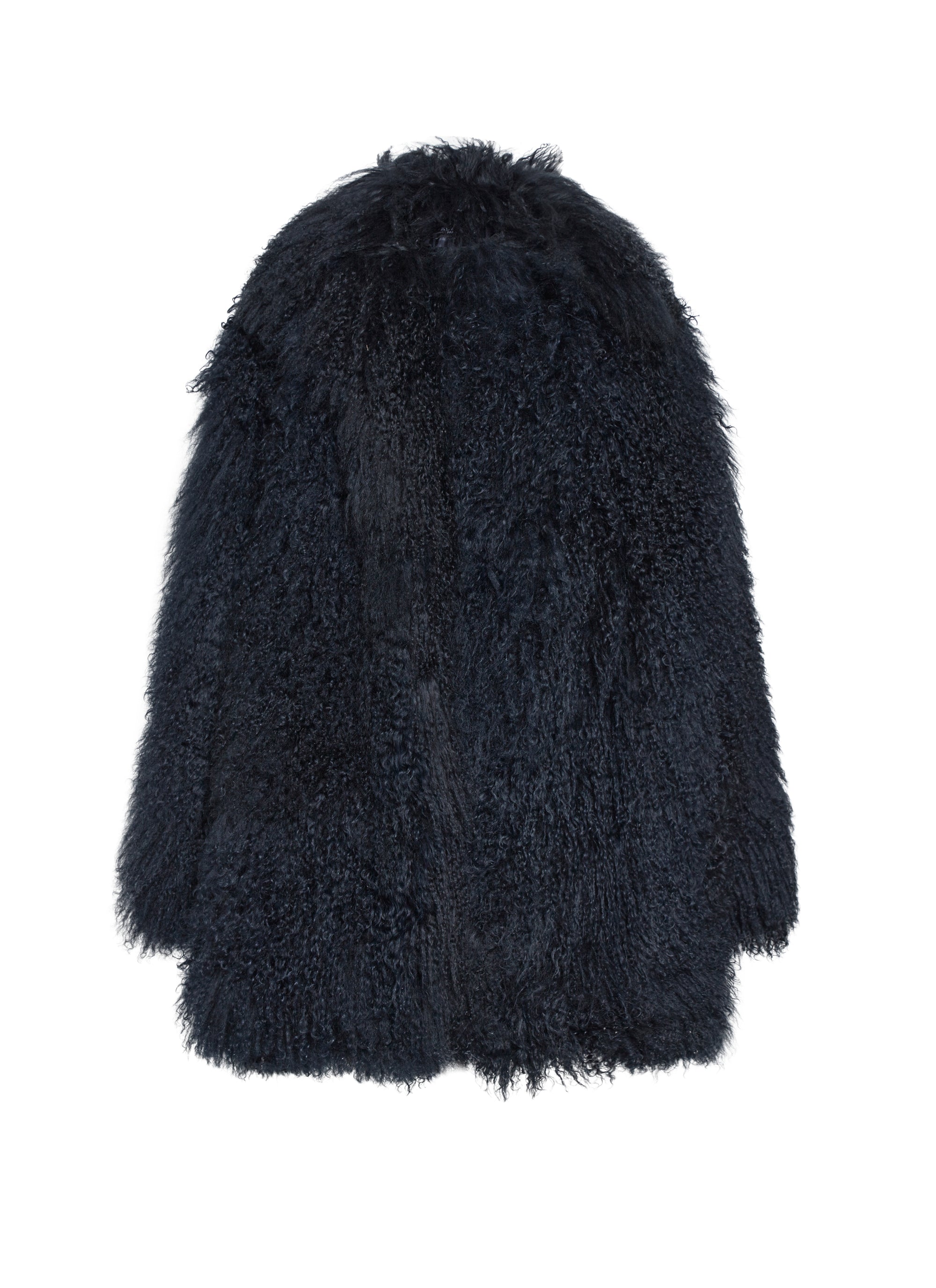 Mid-length leather fur coat - Night