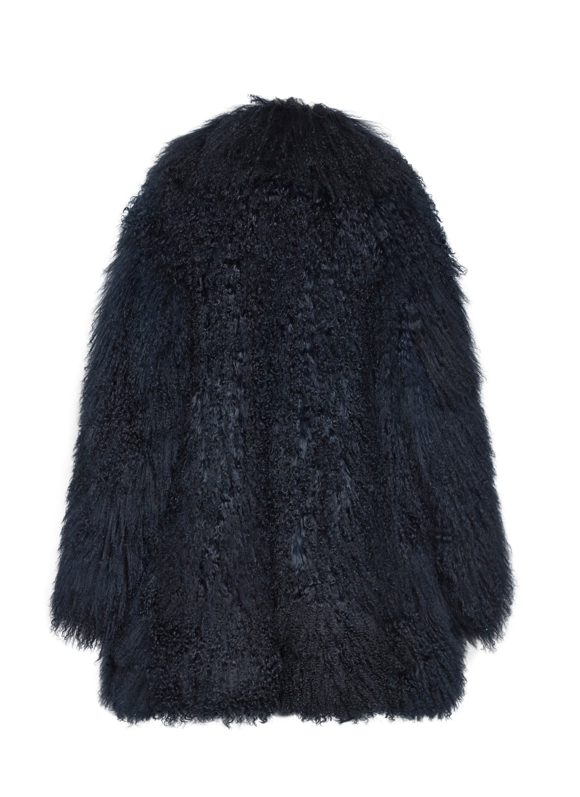 Mid-length leather fur coat - Night