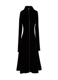 Velvet long sleeve dress - Black