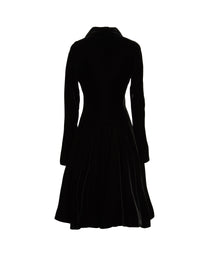 Velvet long sleeve dress - Black
