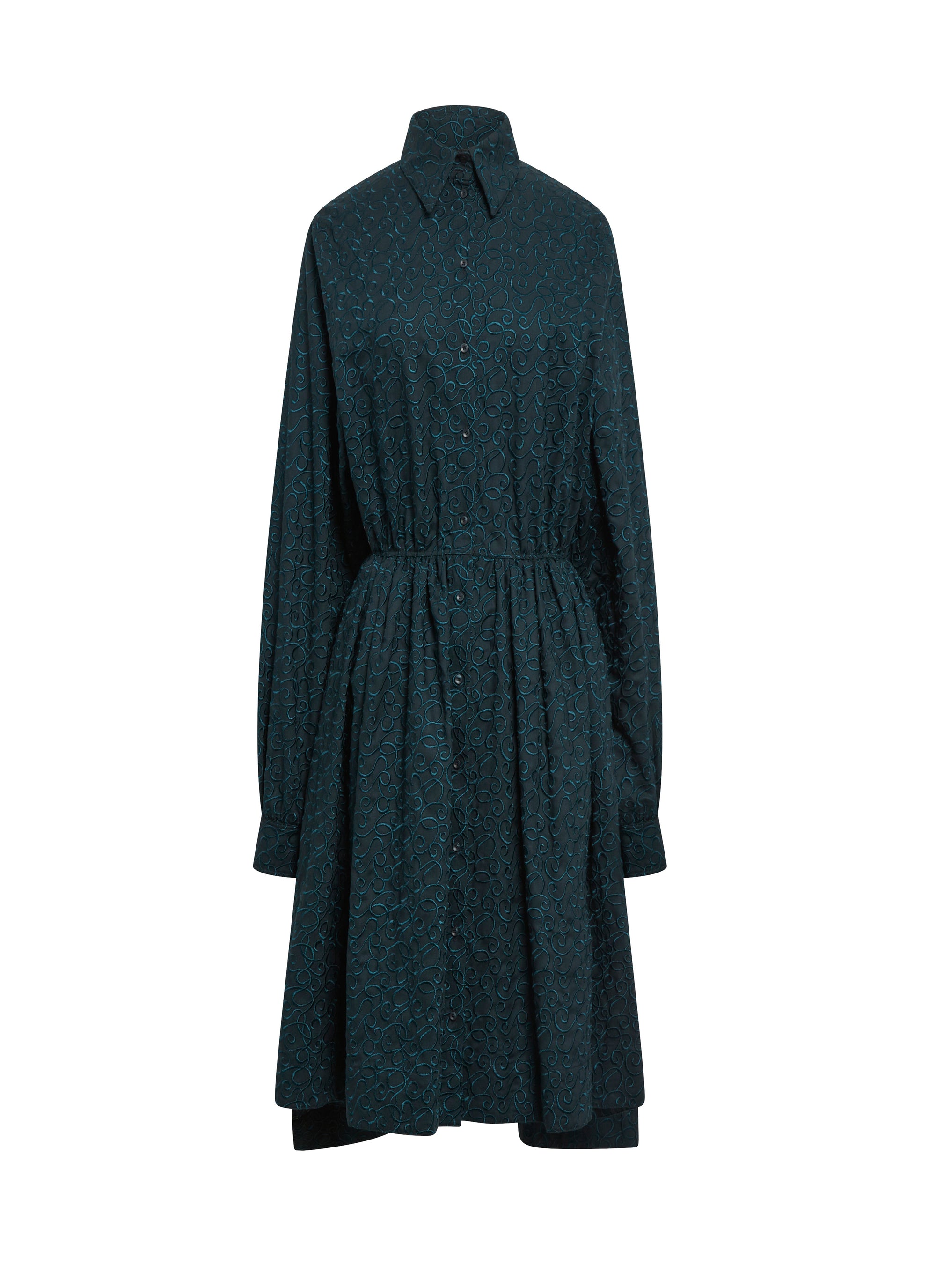 Long sleeve wool dress - Dark petrol