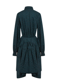 Long sleeve wool dress - Dark petrol