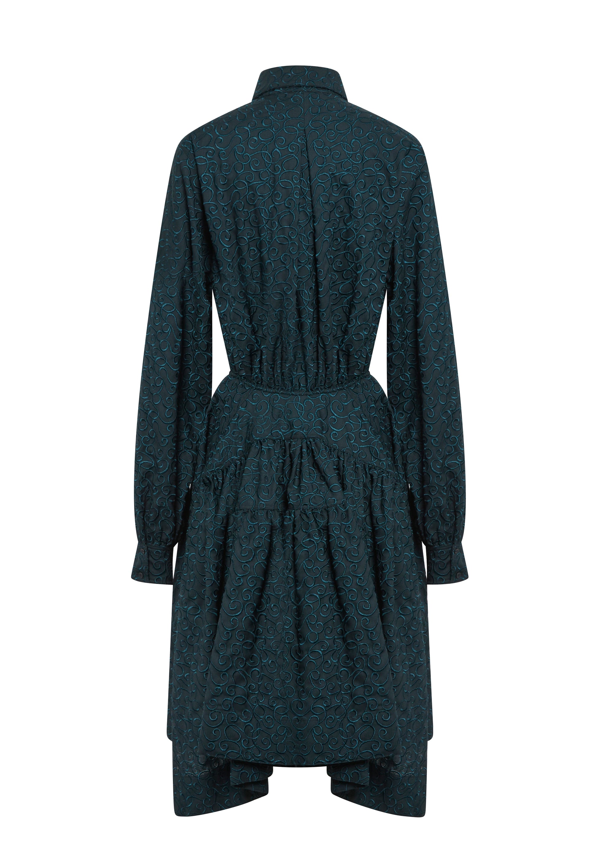 Long sleeve wool dress - Dark petrol