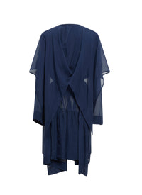 Silk long sleeve dress - Royal Blue