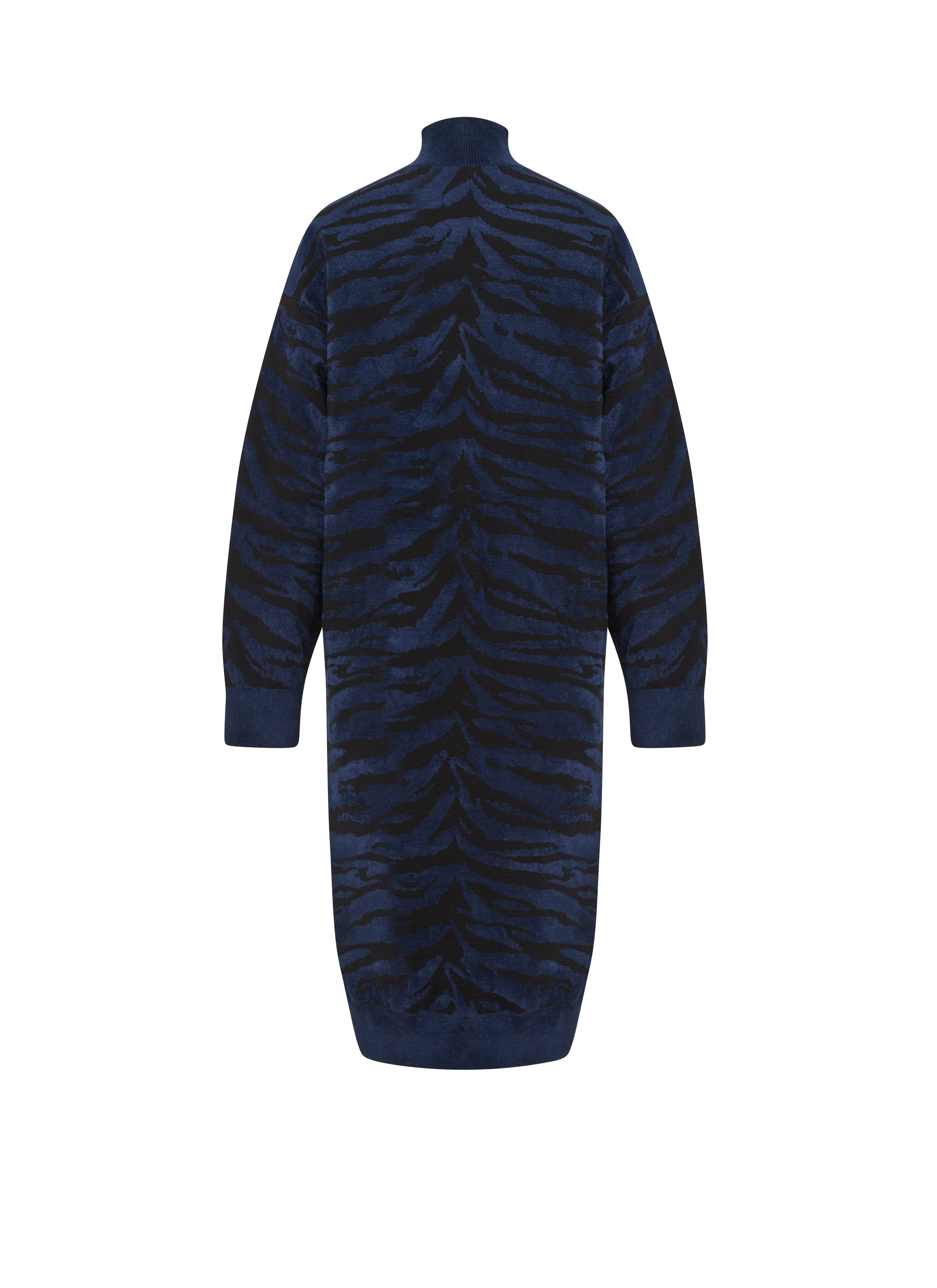 Long sleeve wool dress - Black & Blue