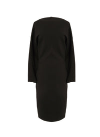 Long-sleeved wool dress - Black