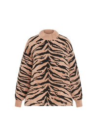 Knitted Zebra jumper - Black & Nude