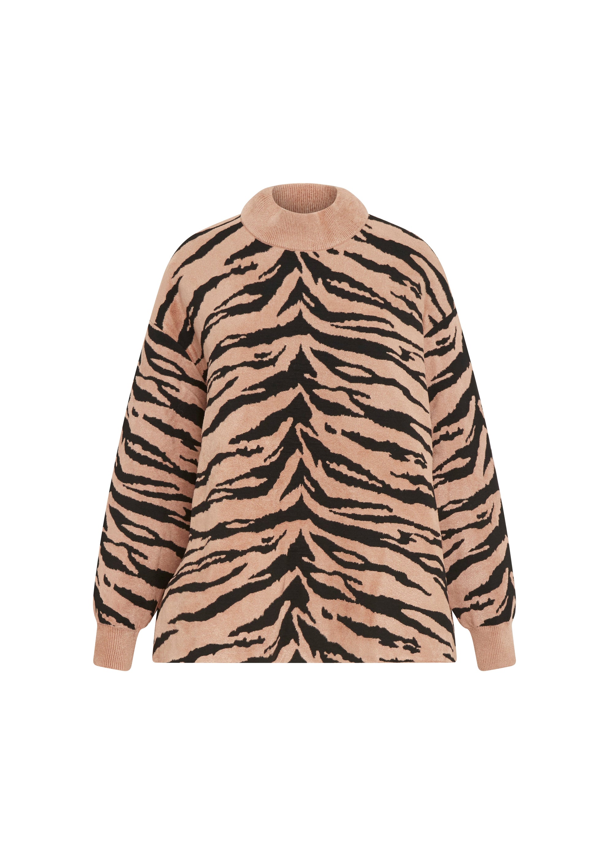 Knitted Zebra jumper - Black & Nude